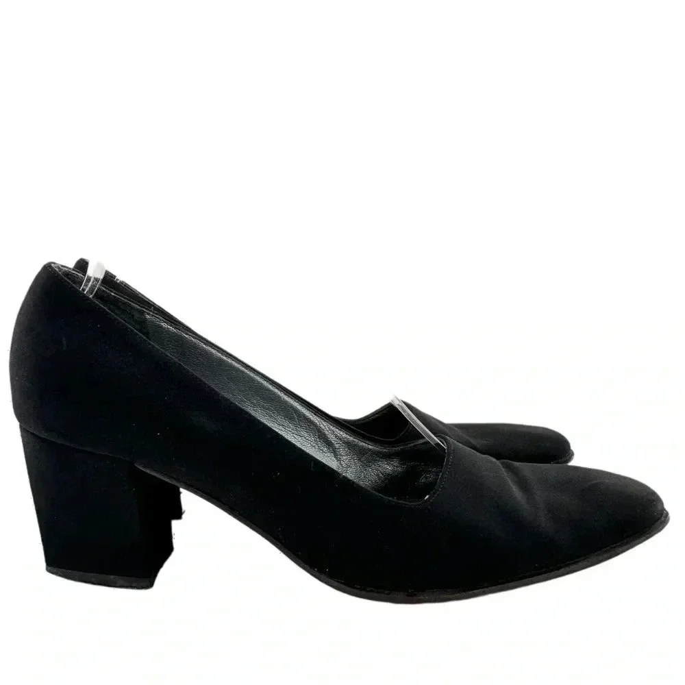 Anne Klein womens heels size 7.5 black square toe old money career vintage 90s